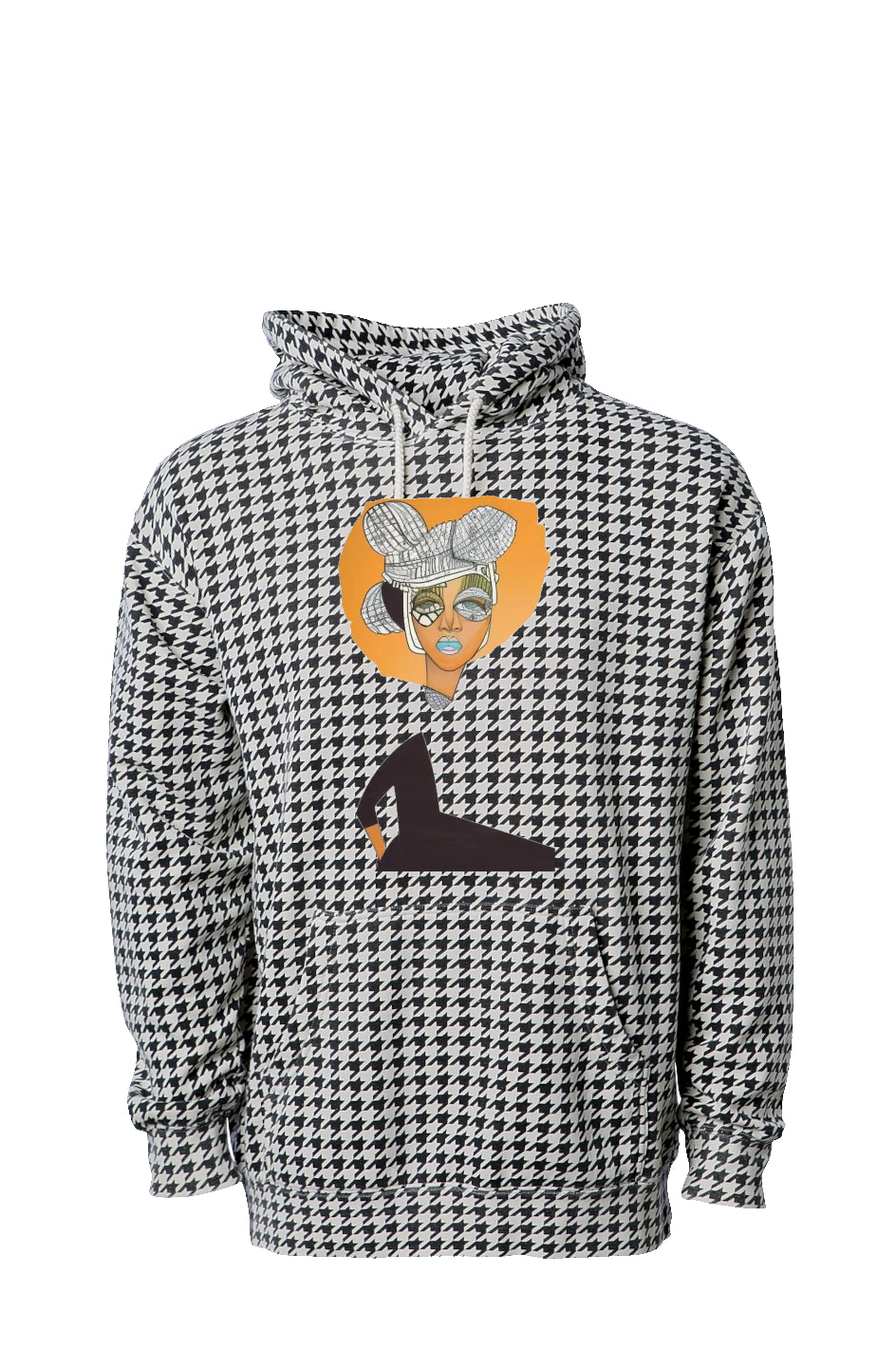 'embrace weird' Houndstooth Hoodie