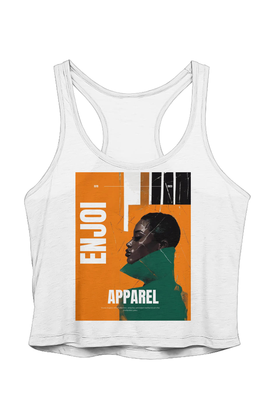 'pop collar' sheer cropped racer tank