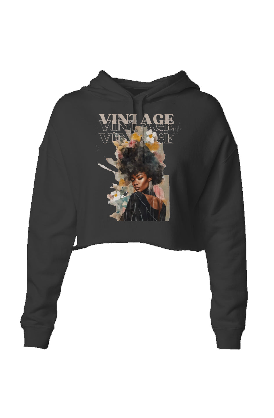 'vintage' lightweight crop hoodie