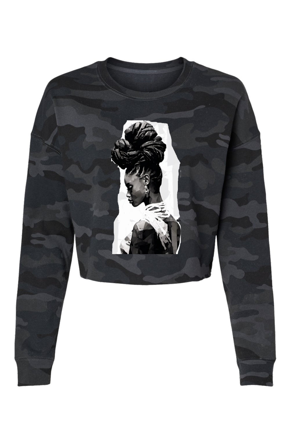'drip' camo cropped crew