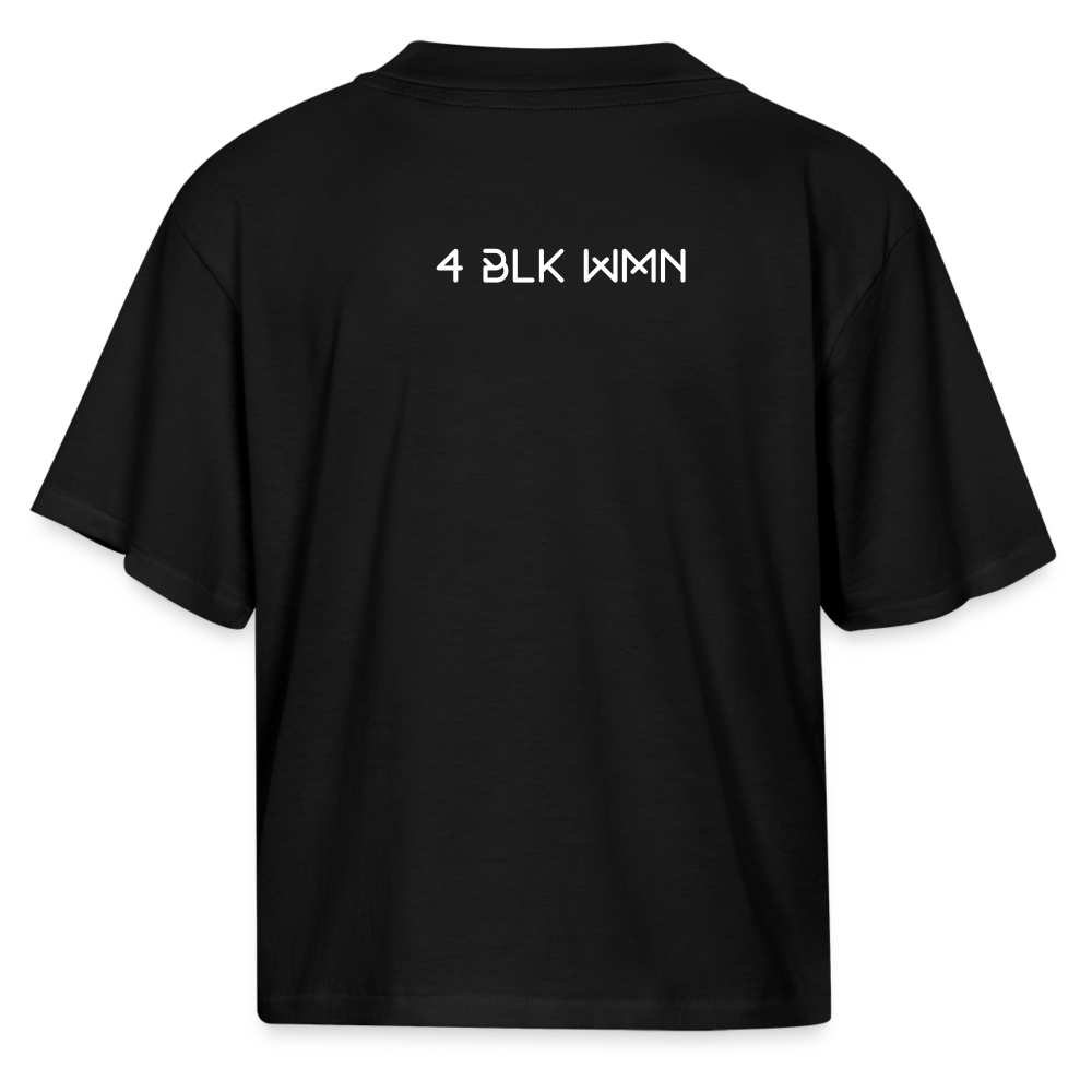 '4 blk wmn' boxy tee - black