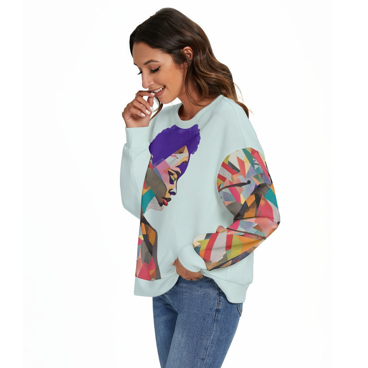 drop-shoulder knitted sweater
