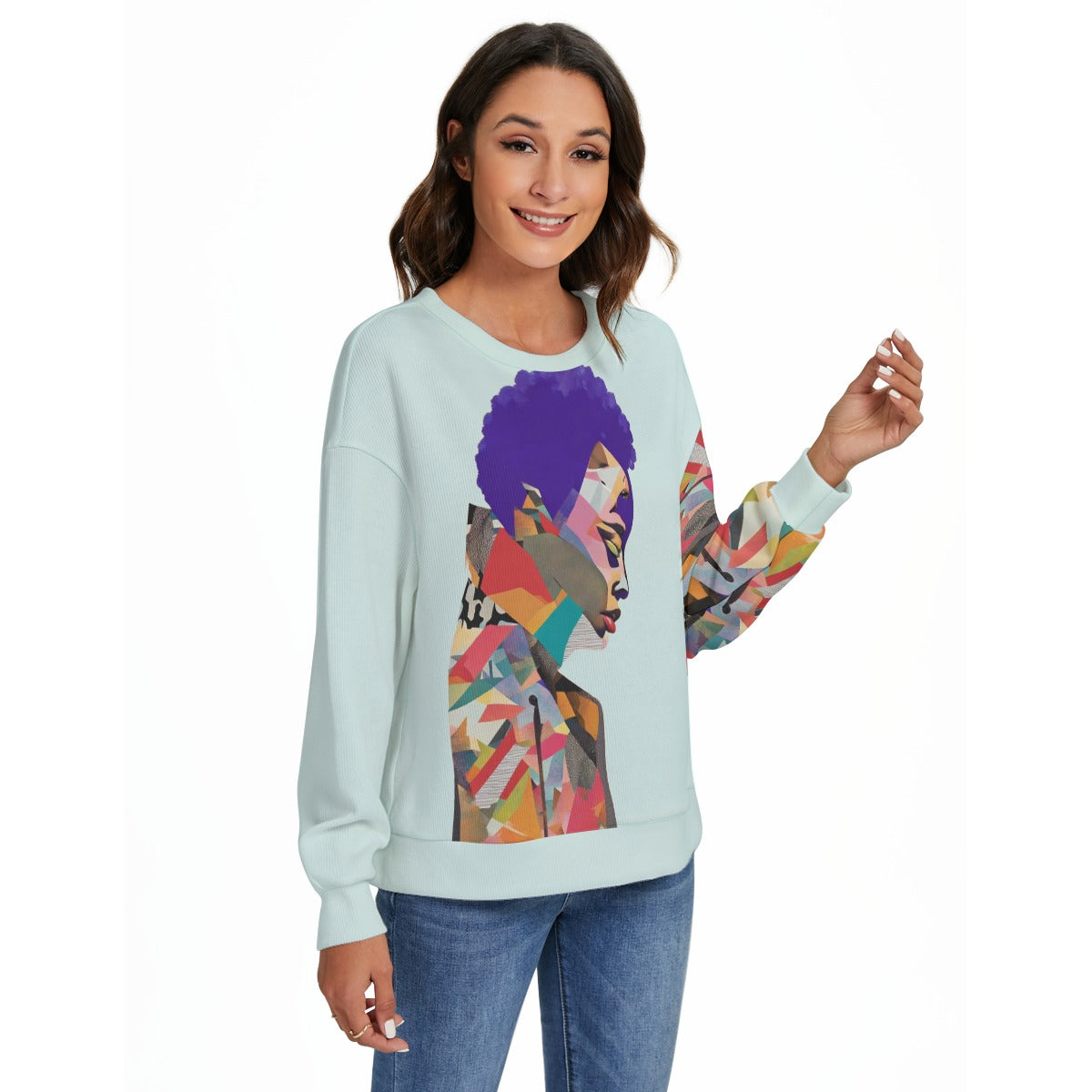 drop-shoulder knitted sweater