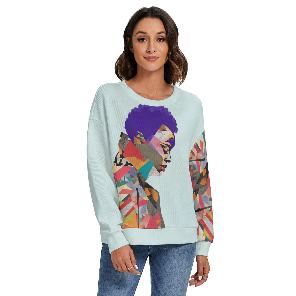 drop-shoulder knitted sweater