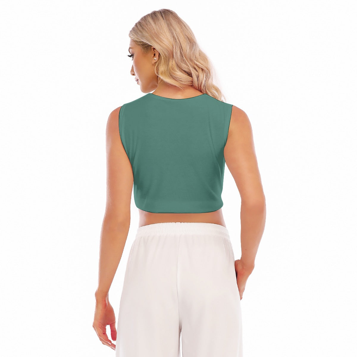 'shine2' sleeveless cropped top