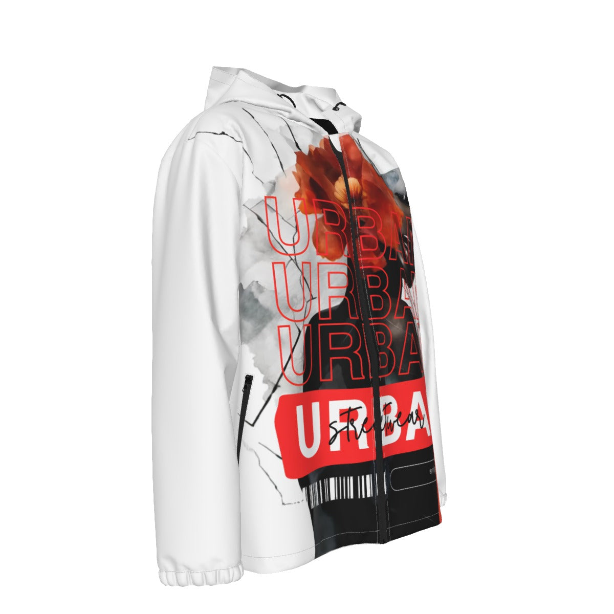 'urban rose' hooded zipper windproof jacket