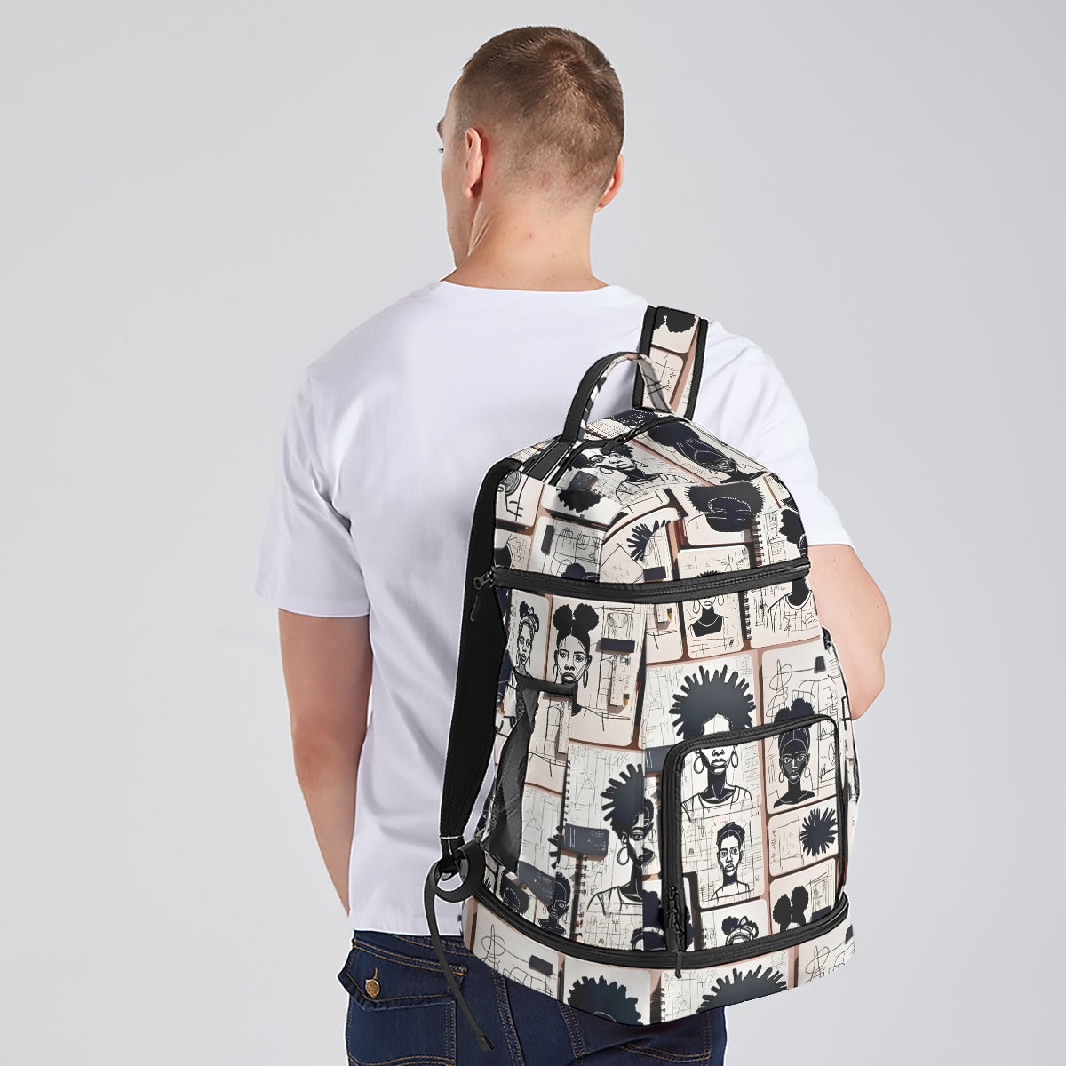 'sketchy' multifunctional backpack