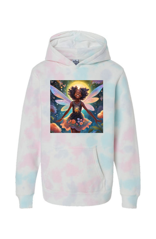 'sweet girl' youth cotton candy tie dye hoodie
