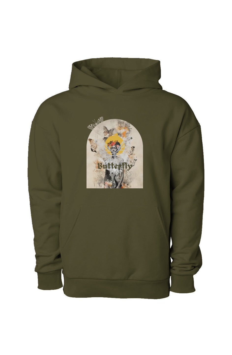 &amp;#39;butterfly&amp;#39; pullover hooded sweatshirt