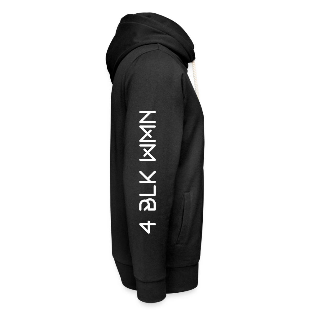 '4 blk wmn' shawl collar hoodie - black